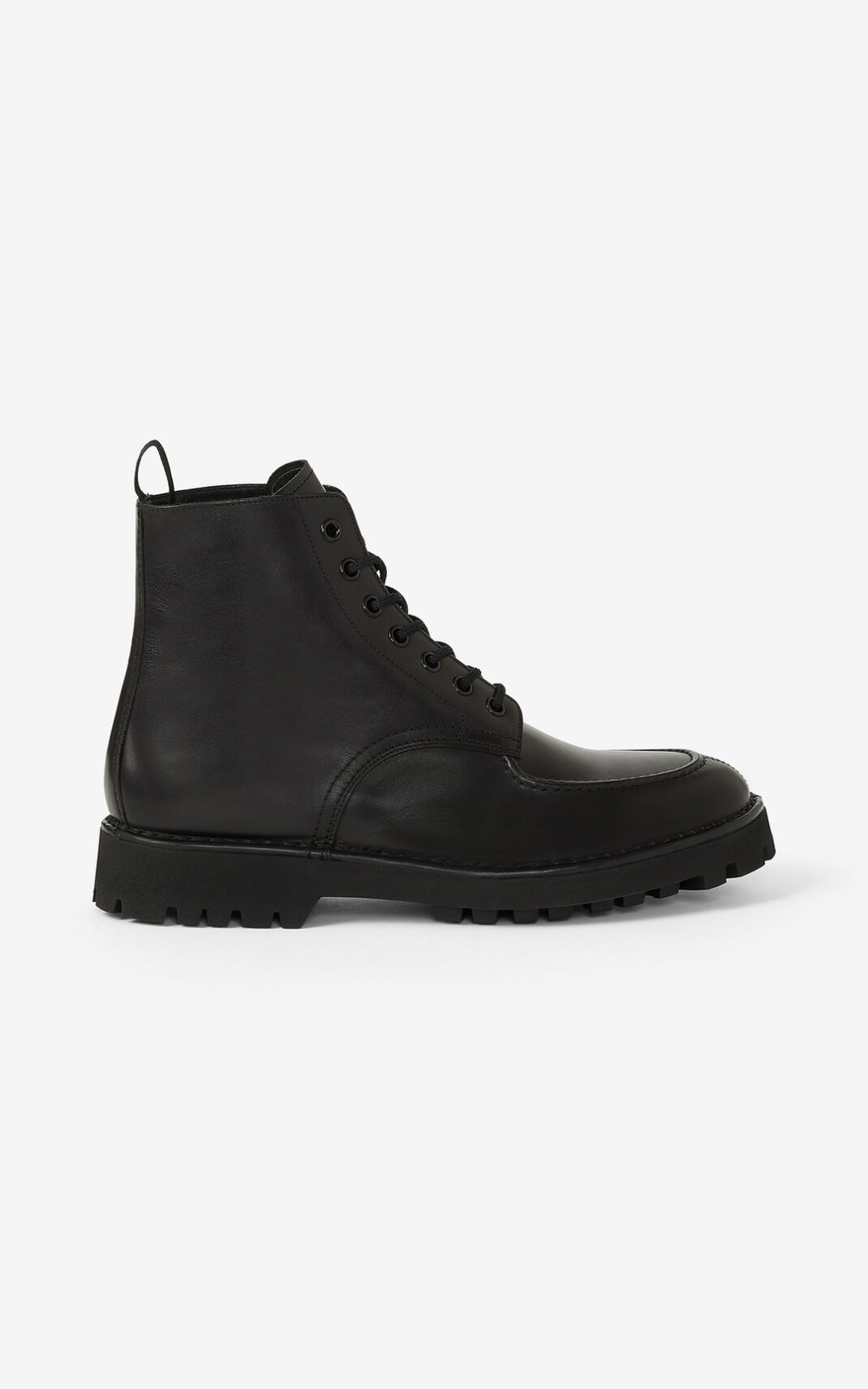 Bottes Kenzo K MOUNT laced Cuir ankle Homme Noir | SXFV-31407